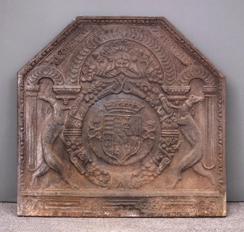 A modern cast iron fire back with 15d0c6