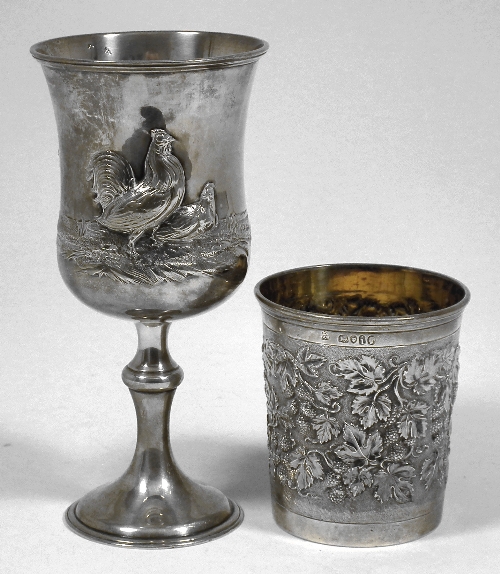 A Victorian silver beaker with
