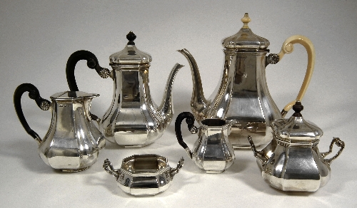 A Dutch silvery metal six piece