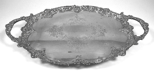 A Victorian plated oval two-handled