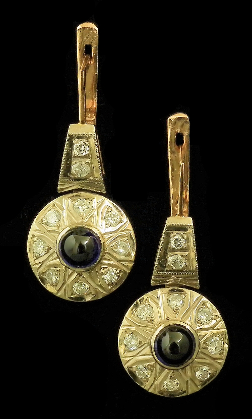 A pair of 1950s Russian 14ct white