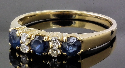 A modern 18ct gold sapphire and
