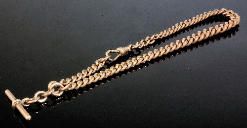 A 9ct rose gold graduated chain