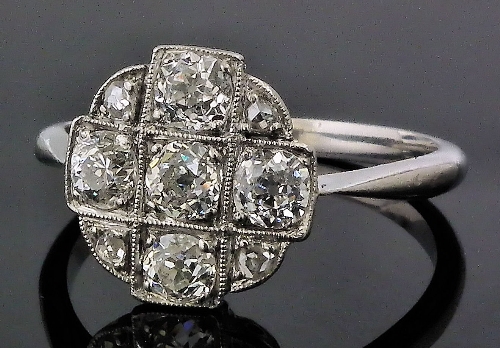 A 1920s platinum mounted diamond