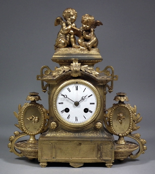 A 19th Century French gilt metal cased