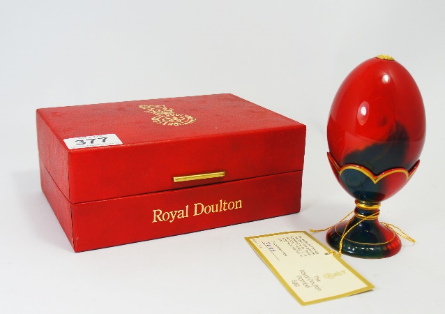 Royal Doulton Flambe Egg and Stand 15ab6f