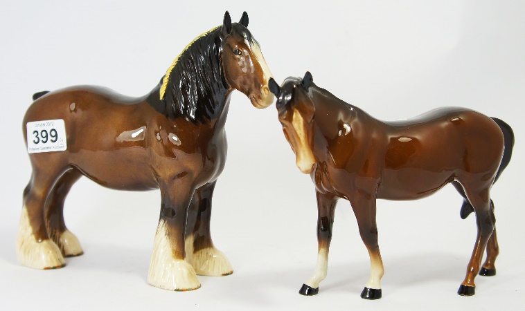 Beswick Shire Horse 818 and Mare