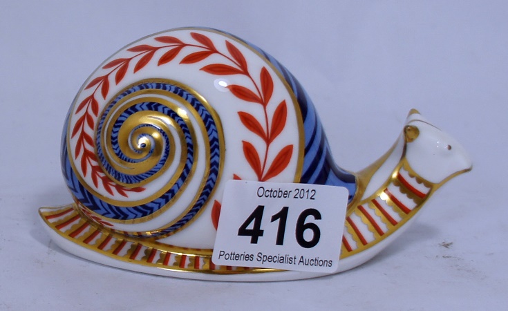 Royal Crown Derby paperweight of a Snail