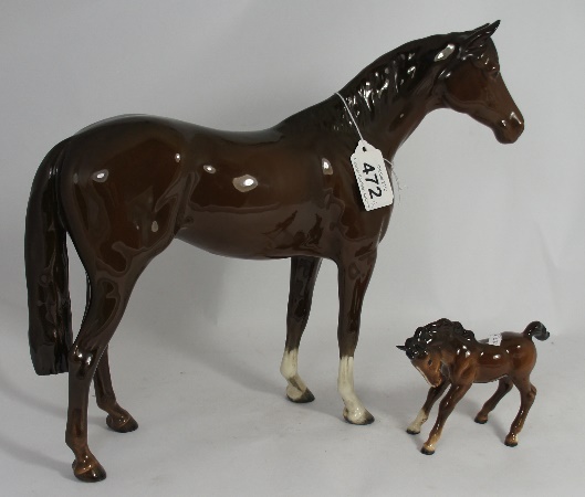 Beswick large Hunter 1734 and Foal 1085