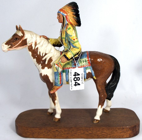 Beswick Indian on skewbald Horse 15abc5