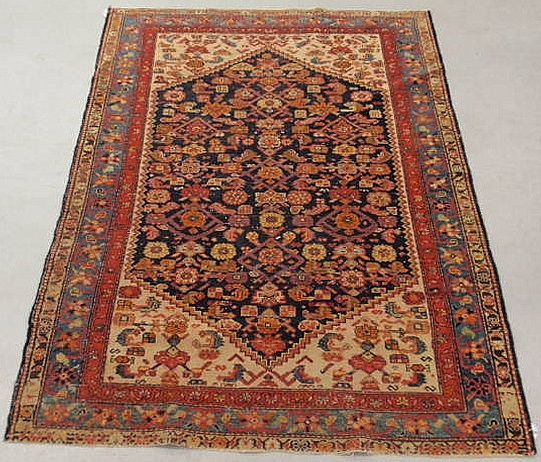 Hamadan oriental carpet blue field 15ad00