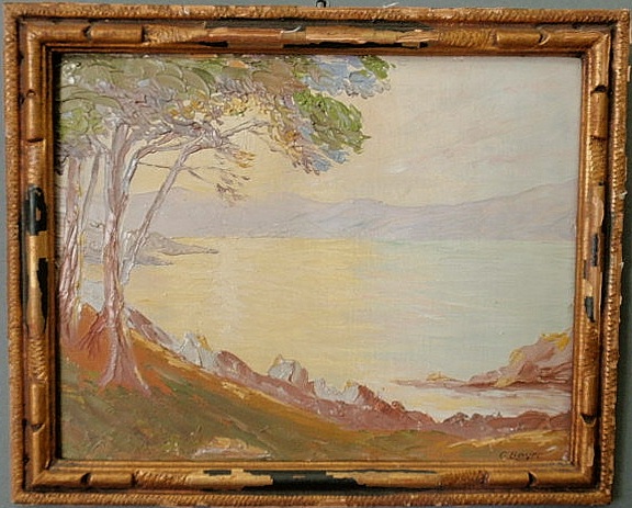 Small oil on board painting signed l.r.