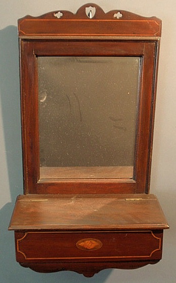 Small hanging shelf mirror 19th