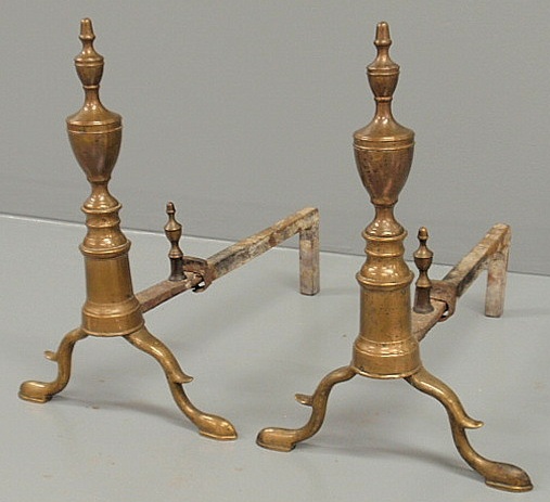 Pair of Federal brass andirons 15ad6e