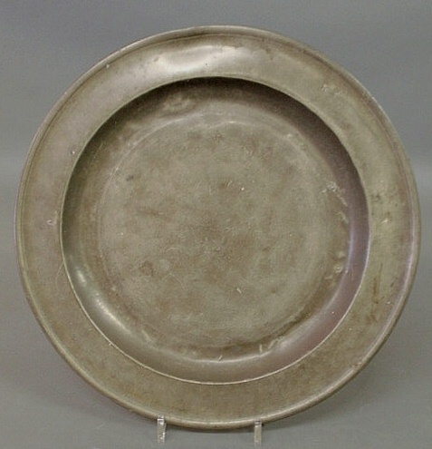 Early English pewter charger 18th