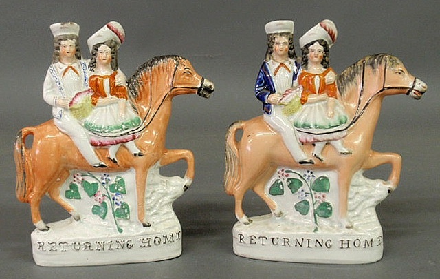 Pair of 19th c. Staffordshire children