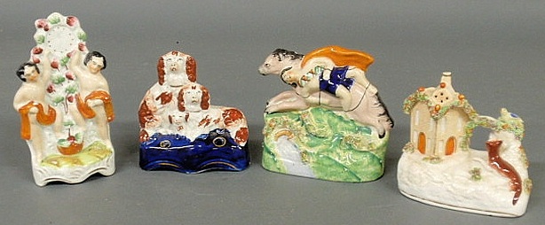 Four pieces of 19th c. Staffordshire-