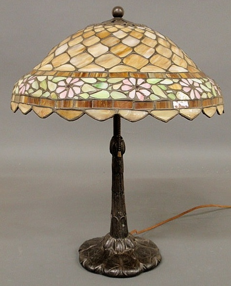 Tiffany style lamp with a leaded glass