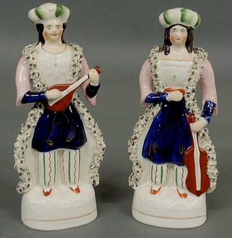 Pair of 19th c. Staffordshire standing