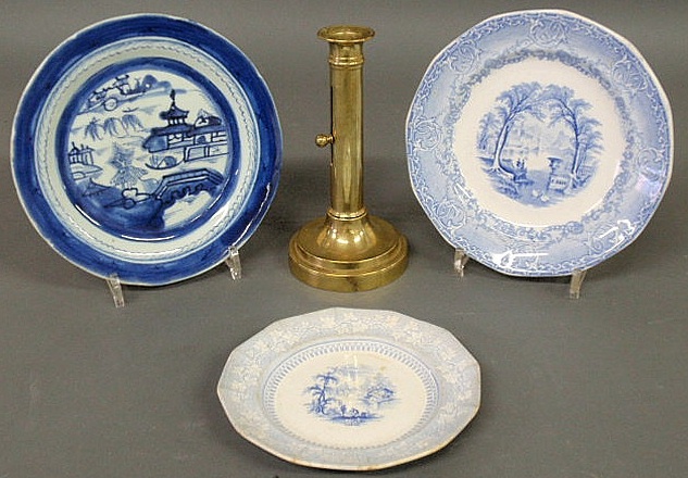 Blue and white Canton plate 9 dia  15adc1