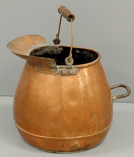 Continental copper pail 19th c.