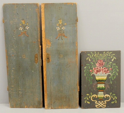 Two 19th c. paint decorated doors
