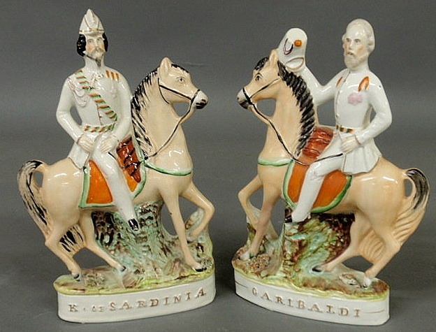 Pair of 19th c. Staffordshire figures