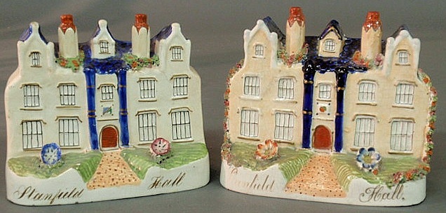 Pair of 19th c. Staffordshire buildings