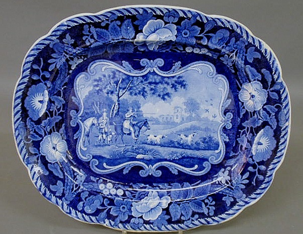 Clews blue Staffordshire meat platter 15ae32