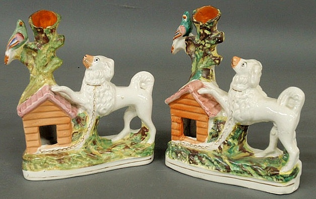 Pair of 19th c. Staffordshire spill