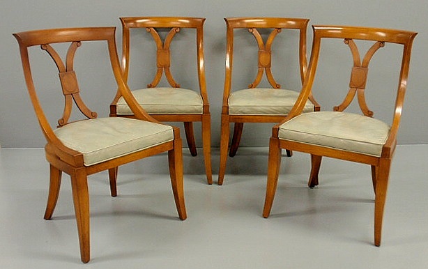 Set of four Baker Furniture cherry gondola