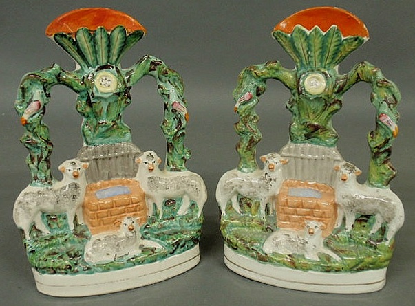 Rare pair of 19th c. Staffordshire spill