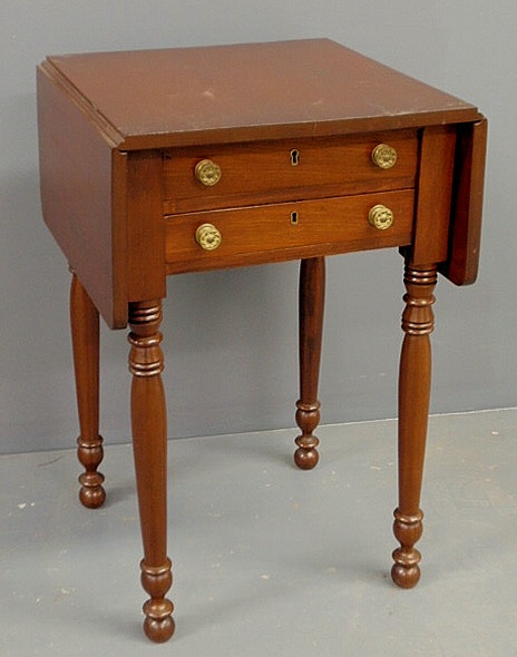 Sheraton mahogany two-drawer drop-leaf