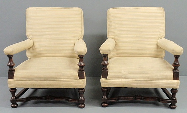 Pair of William & Mary style mahogany