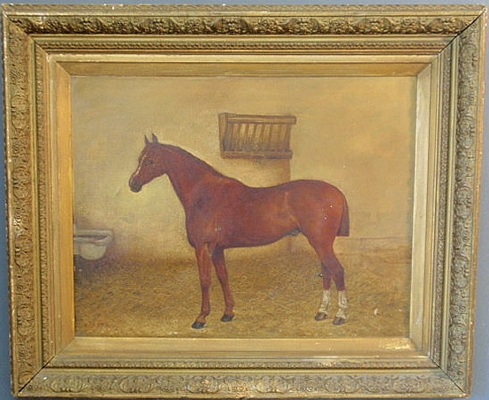 Oil on canvas equine portrait 19th 15ae8d