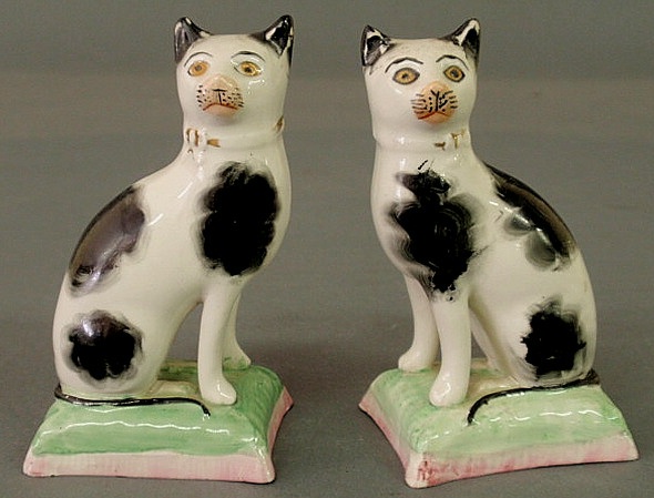 Two small 19th c. Staffordshire cats