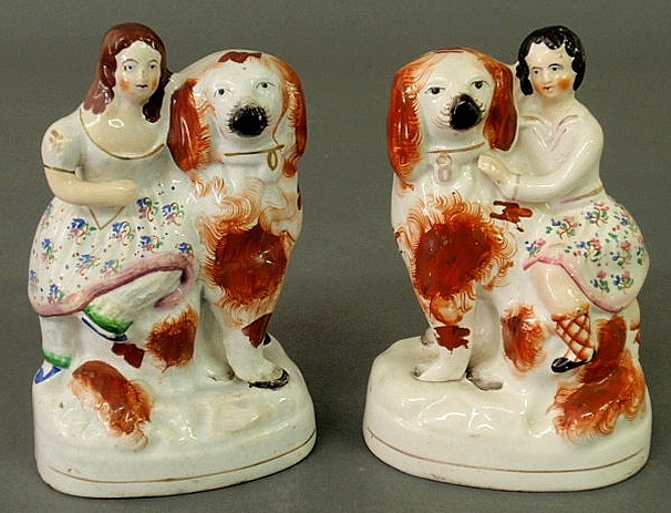 Pair of 19th c. Staffordshire figures