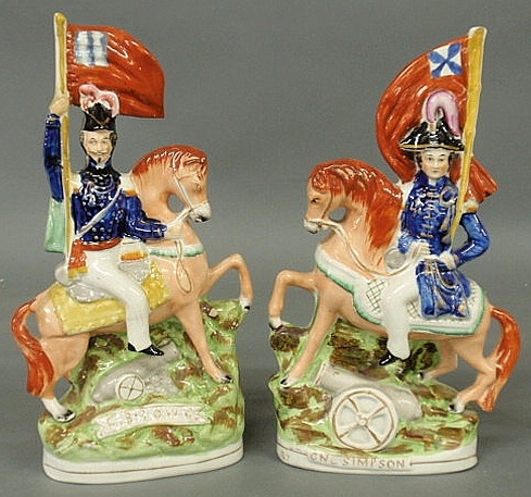 Pair of 19th c. Staffordshire figures