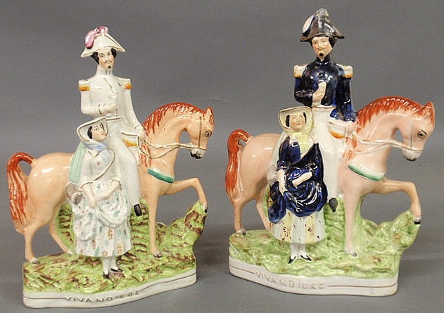 Two 19th c Staffordshire equine 15aec5