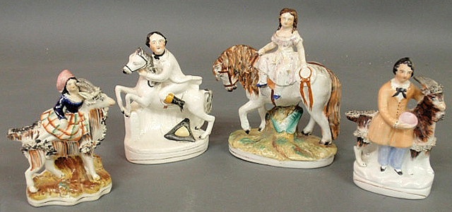 Four 19th c. Staffordshire figures