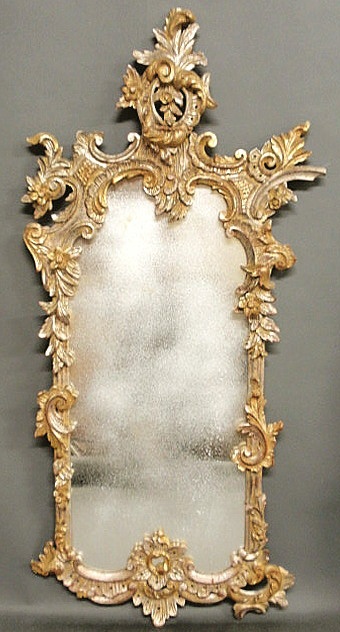 Louis XVI style carved wood mirror