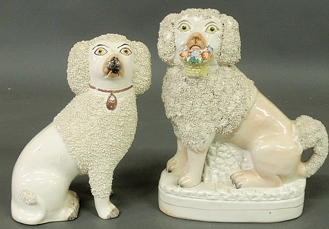 Two 19th c. Staffordshire poodles