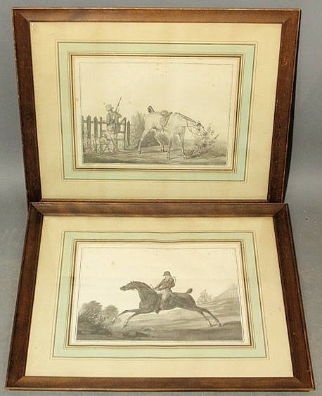 Pair of equestrian prints framed 15aef8