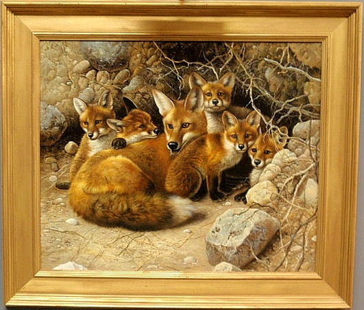 Oil on canvas painting of a vixen 15af09