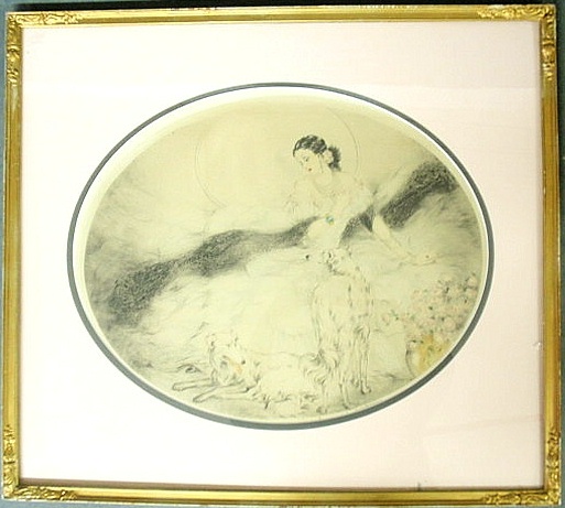 Pencil signed Louis Icart "Lady