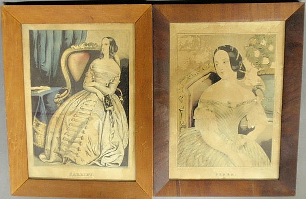 Pair of N Currier lithograph portraits 15af1d