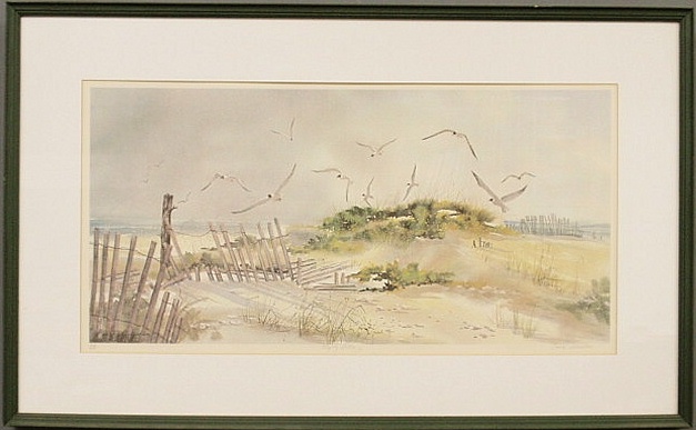 Print of a beach dune landscape