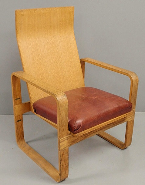 Blonde oak plywood chair mid 20th