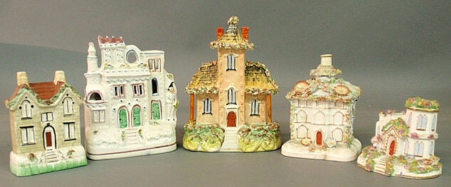 Five 19th c. Staffordshire cottages