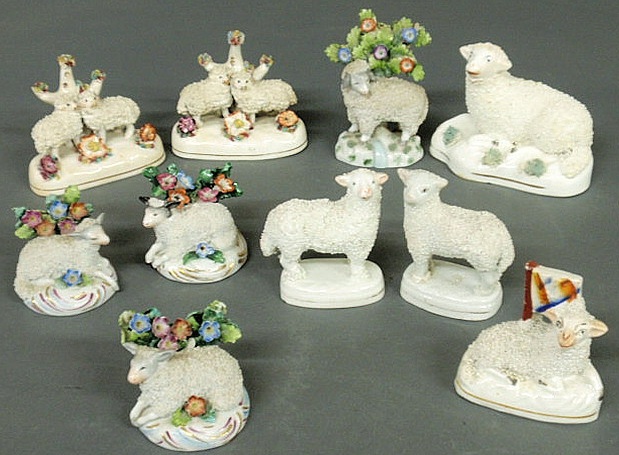 Ten 19th c Staffordshire sheep 15af6f